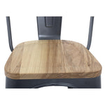 Bolero Bistro stalen stoelen met houten zitting grijs (4 stuks)