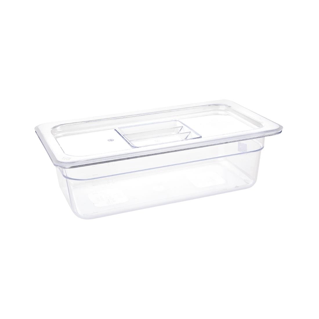 Vogue polycarbonaat 1/3 gastronorm container 100mm transparant