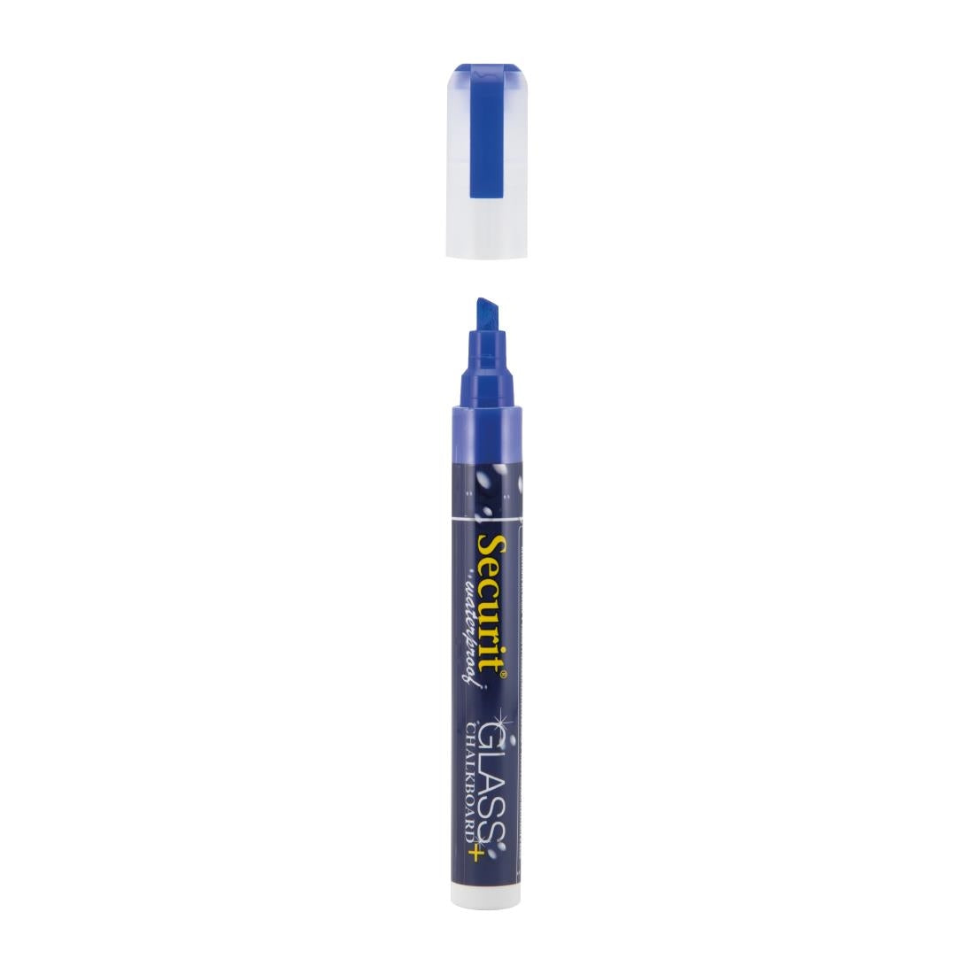 Securit Waterproof krijtstift (Glas + Krijtbord) in blauw met 2-6mm penpunt
