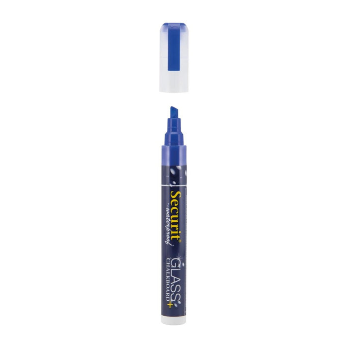 Securit Waterproof krijtstift (Glas + Krijtbord) in blauw met 2-6mm penpunt