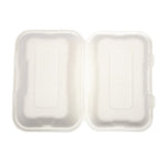 Vegware composteerbare bagasse voedseldozen met scharnierdeksel 22,8cm (200 stuks)