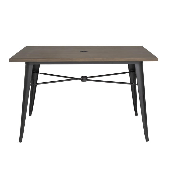Bolero aluminium outdoor tafel 120x76x76cm donker houtdessin