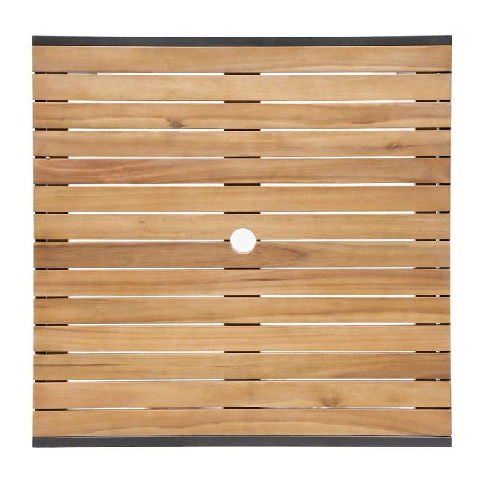 Bolero vierkante stalen en acaciahouten tafel 80cm