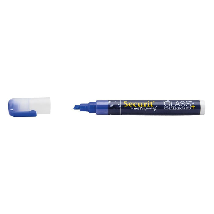 Securit Waterproof krijtstift (Glas + Krijtbord) in blauw met 2-6mm penpunt