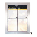 Securit RVS Gekleurde LED's 4xA4 informatiedisplay (excl paal en voet)