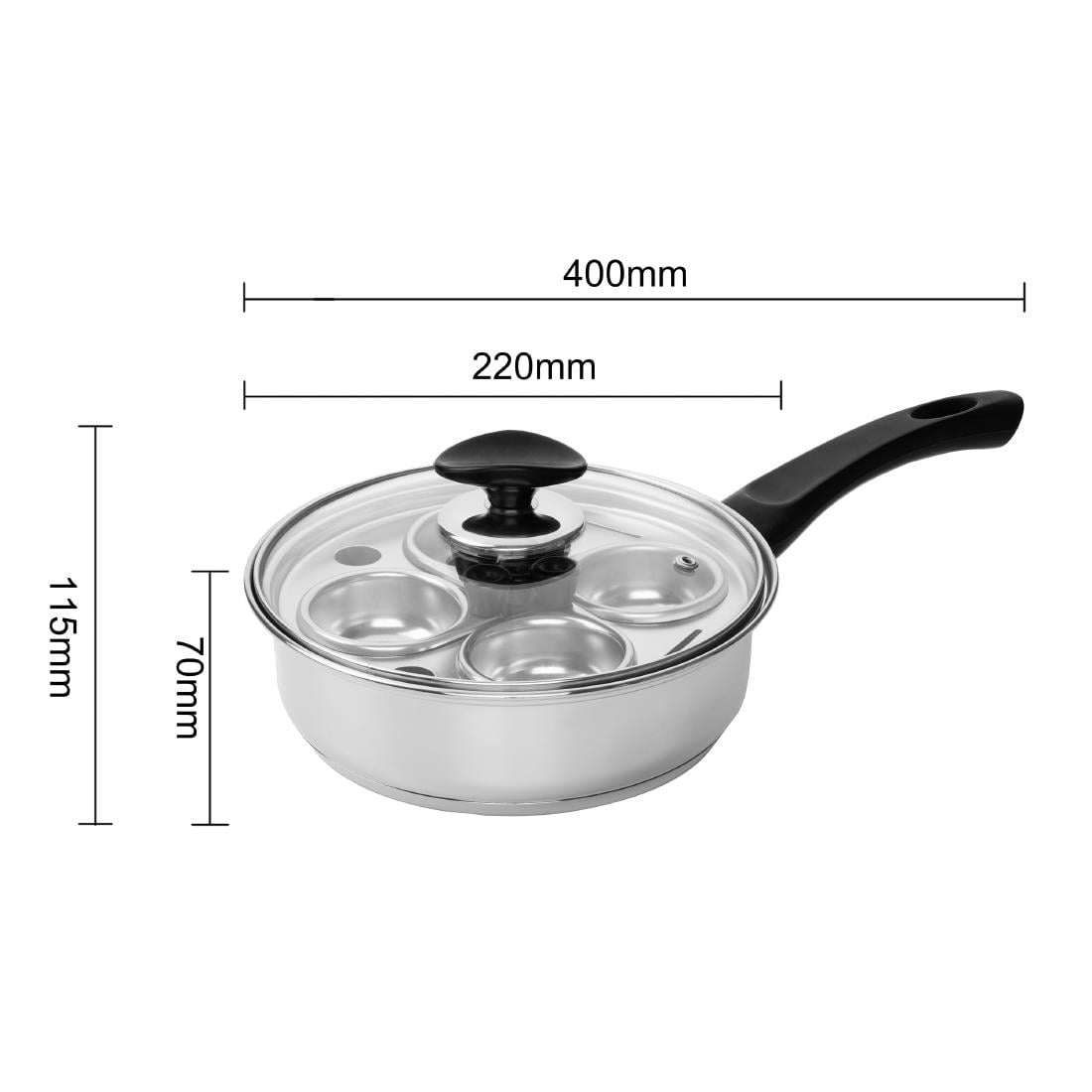 Vogue roestvrijstalen eierpocheraar 20cm