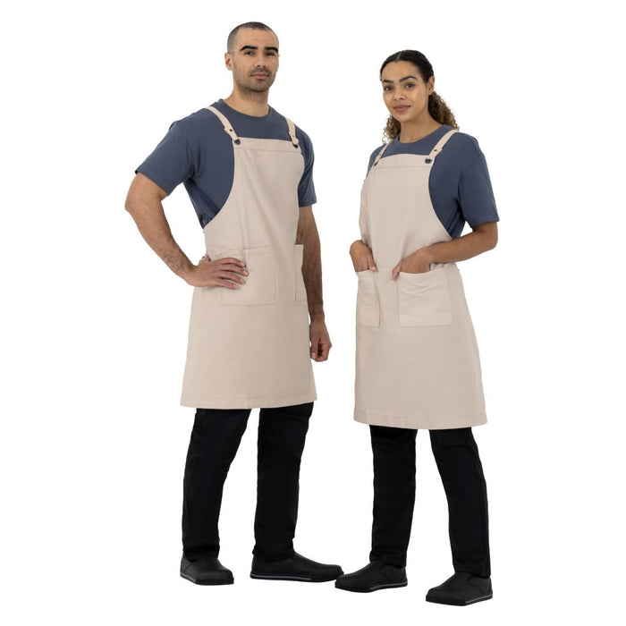 Southside Cotton canvas halterschort grijs