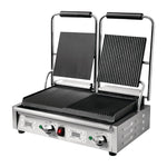 Buffalo dubbele halve geribbelde contactgrill