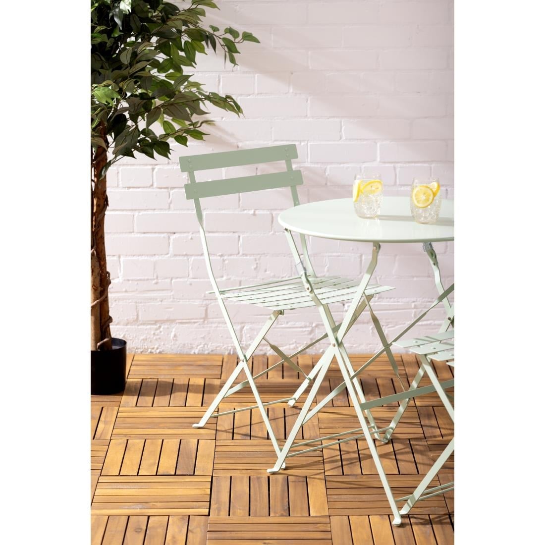 Bolero stalen klapstoelen lichtgroen (2 stuks)