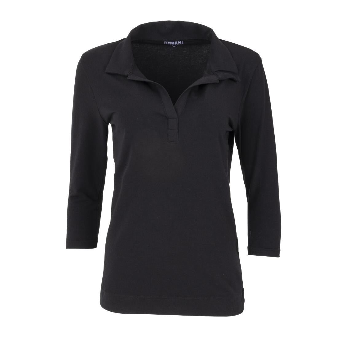 Uniform Works dames T-shirt met V-hals zwart XS