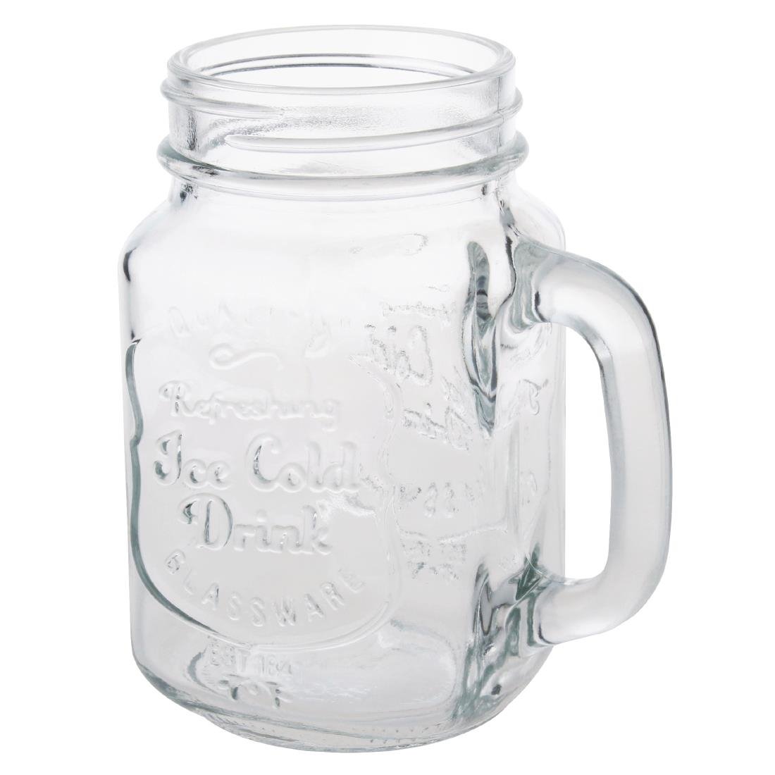 Olympia mason jar drinkglazen met tekst 450ml (12 stuks)