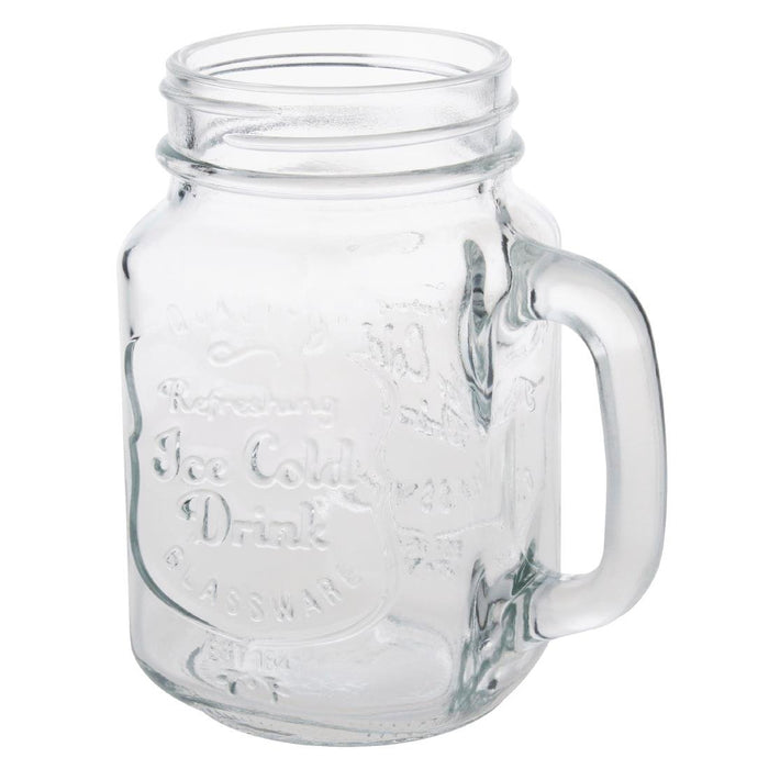 Olympia mason jar drinkglazen met tekst 450ml (12 stuks)