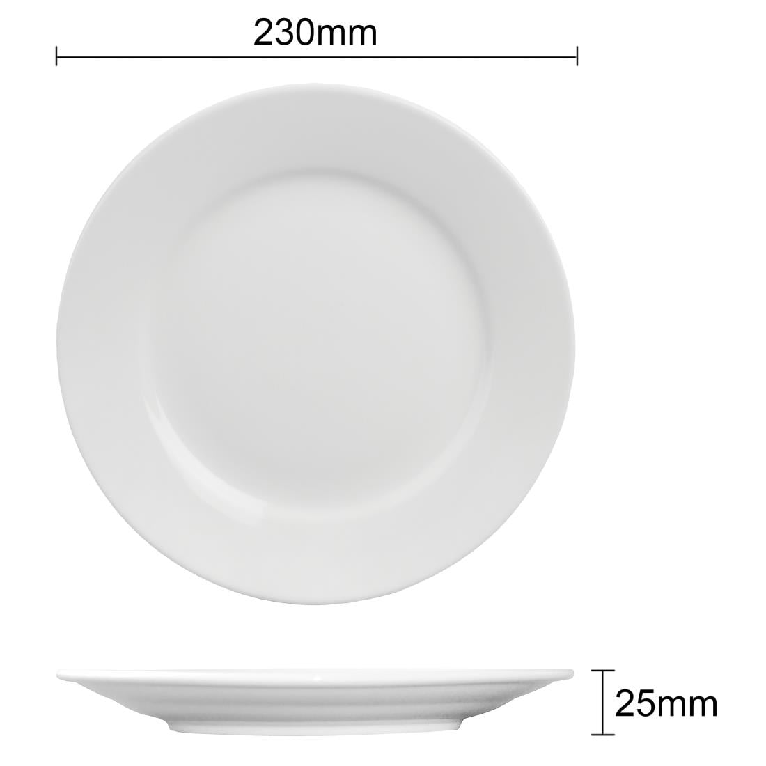Olympia Athena borden met brede rand 22,8cm (12 stuks)