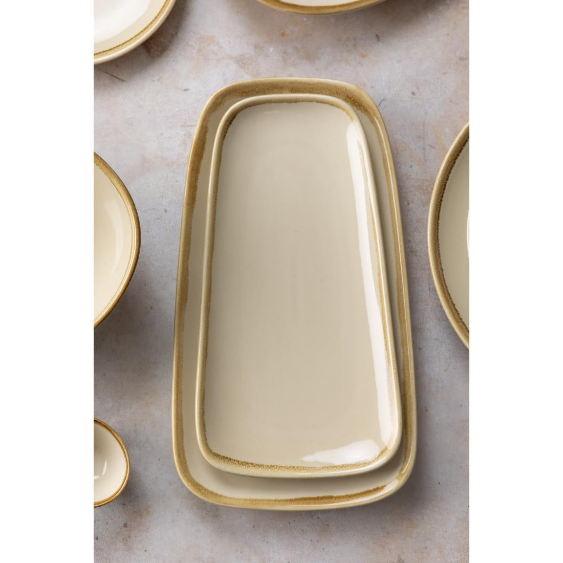 Olympia Kiln grote schalen zandsteen 33,5cm (4 stuks)