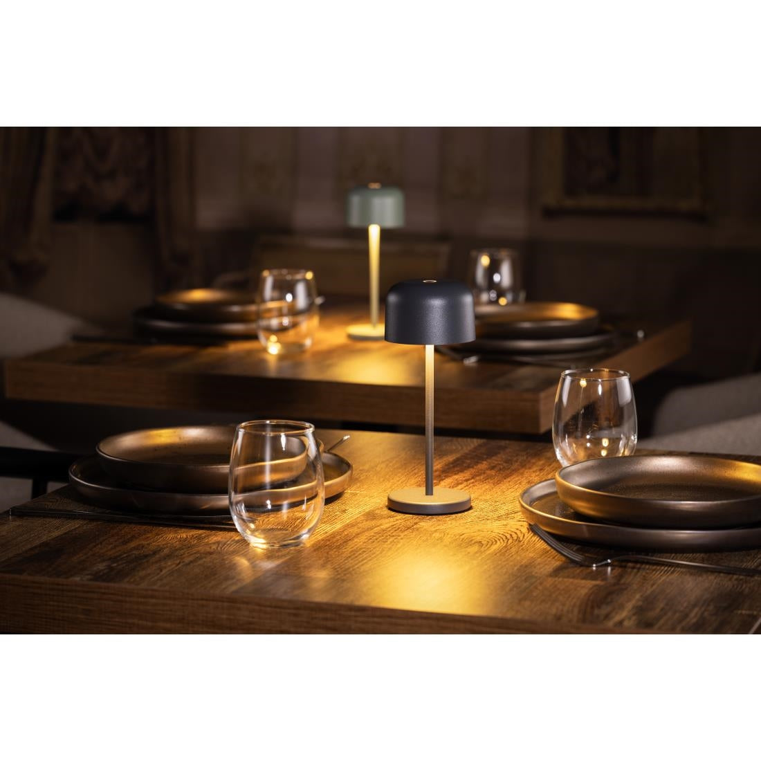 Olympia Siena Tafellamp Ronde Koepel Grijs 200mm