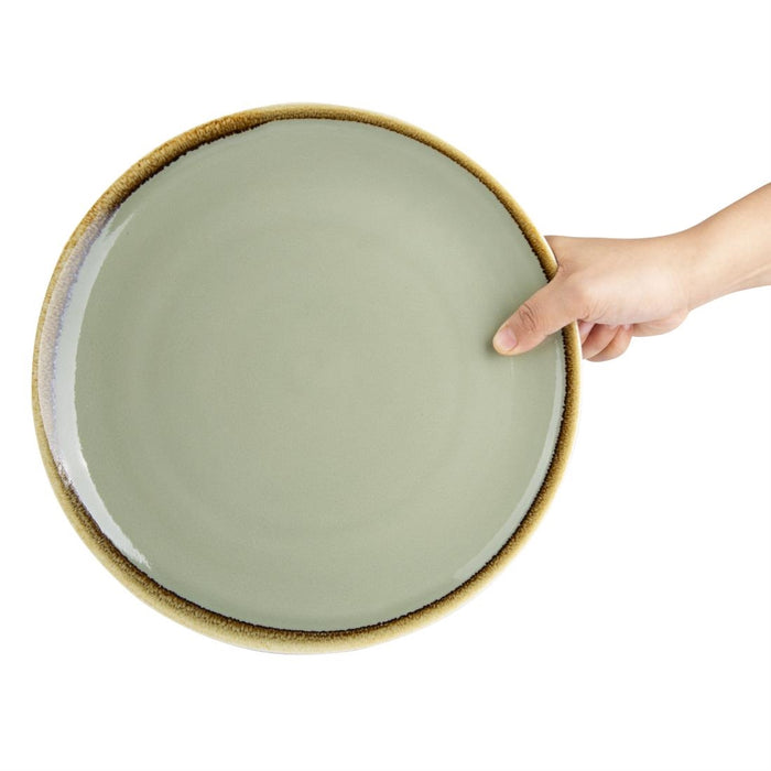 Olympia Kiln ronde coupeborden mosgroen 28cm (4 stuks)