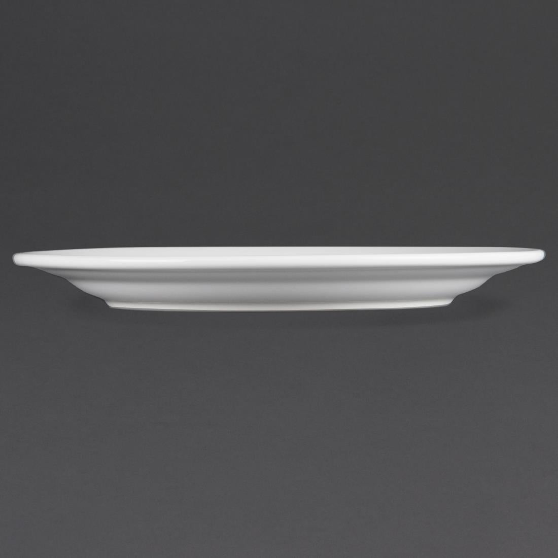 Olympia Whiteware borden met brede rand 25cm (12 stuks)