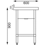 Vogue RVS spoeltafel enkele spoelbak met onderblad 75x60cm