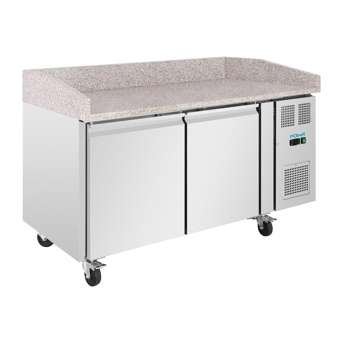 Polar U-Series Dubbele Deur Pizza Werkbank met Granieten Blad 428Ltr
