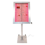 Securit RVS Gekleurd LED 4XA4 display met paal en voet