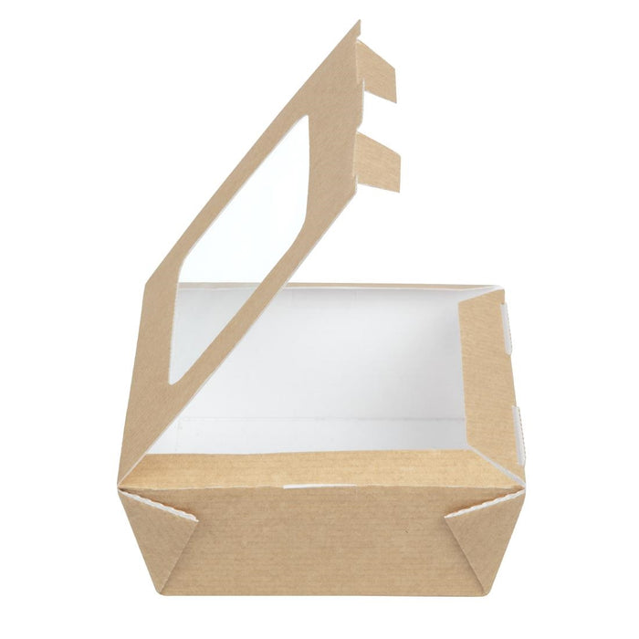 Huhtamaki recyclebare kartonnen bakken met venster medium 1070ml (270 stuks)