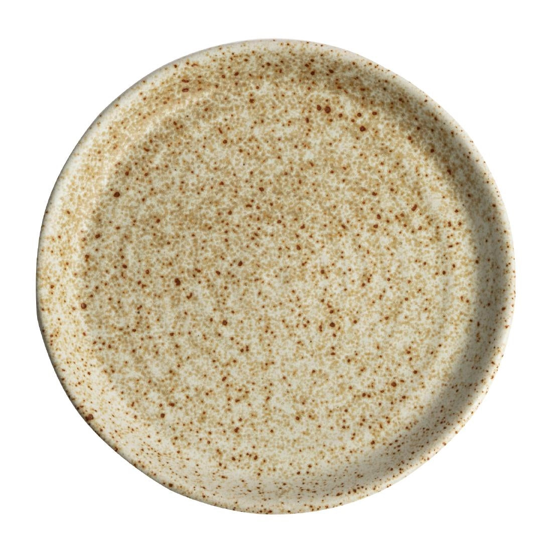 Olympia Canvas ronde borden met smalle rand crème 18cm (6 stuks)