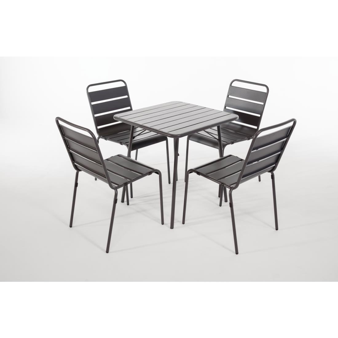 Bolero vierkante stalen tafel grijs 70cm
