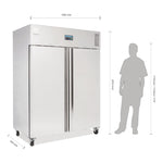 Polar u-serie staande dubbele deur vriezer 1300ltr
