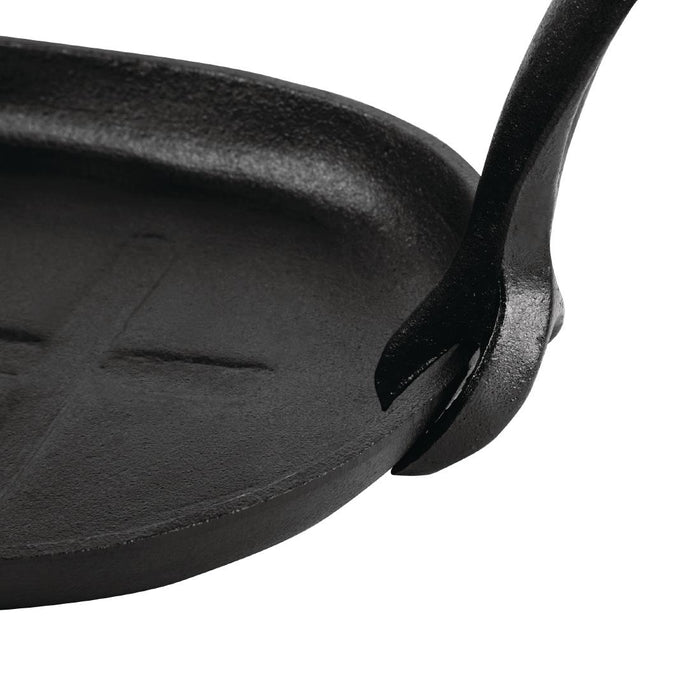 Olympia gietijzeren schaal/sizzle platter ovaal 28x19cm