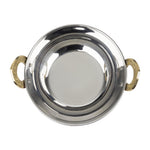 Olympia Koperen Kadai Schotel Roestvrij Staal Messing Handvatten 660ml