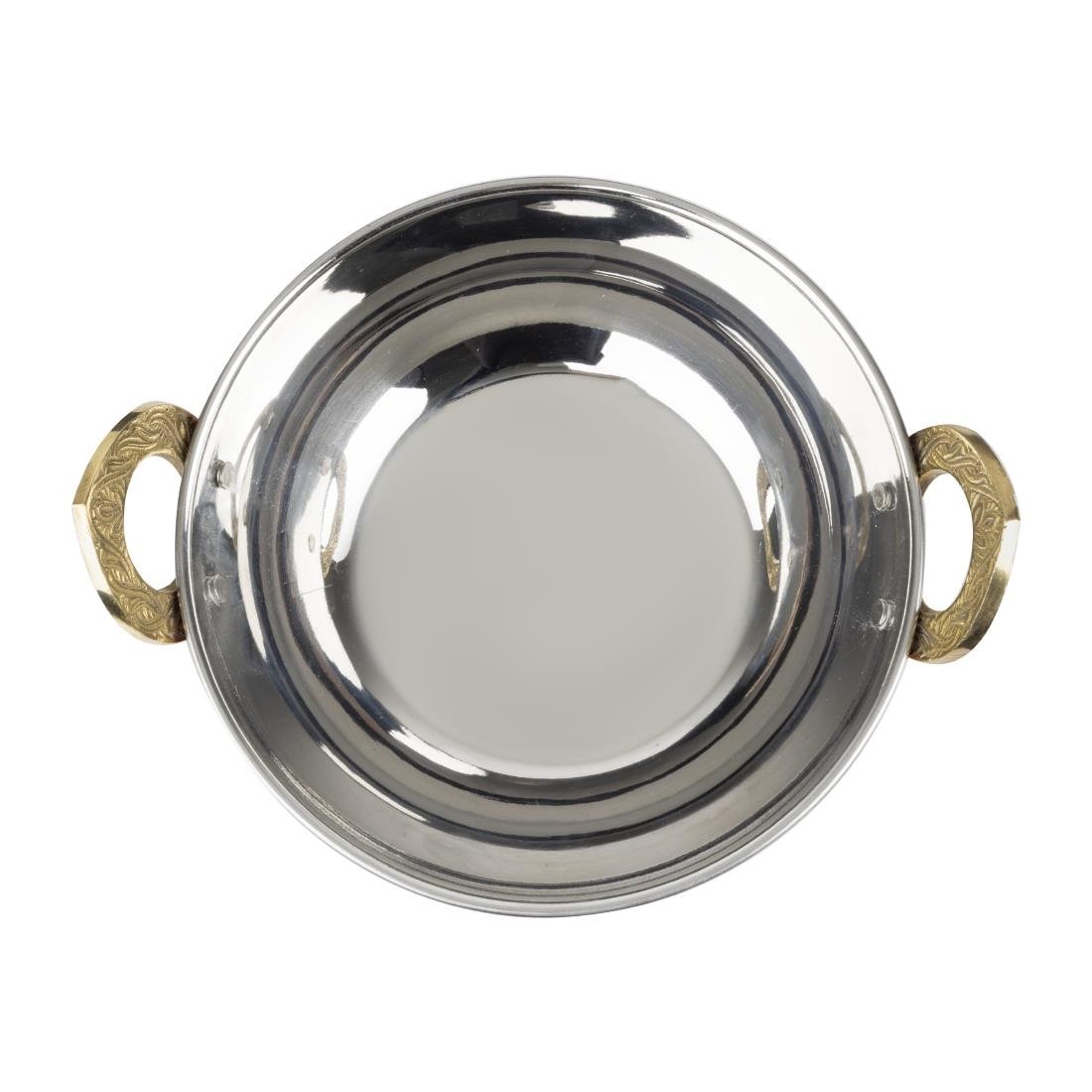 Olympia Koperen Kadai Schotel Roestvrij Staal Messing Handvatten 660ml