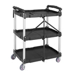 Vogue 3-Laags Opvouwbare Trolley Zwart Klein
