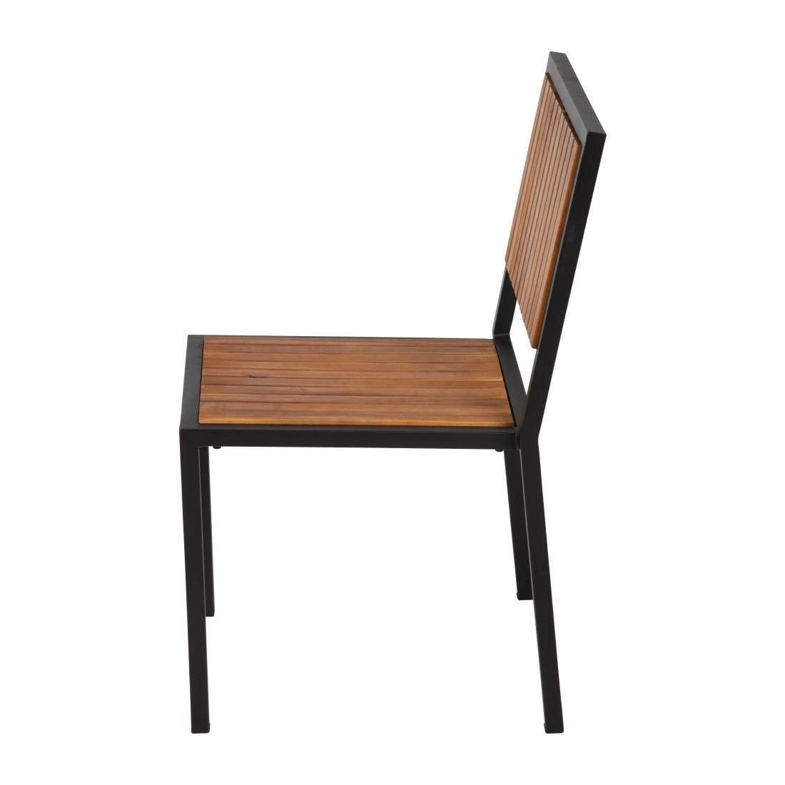 Bolero stalen en acaciahouten stoelen (4 stuks)