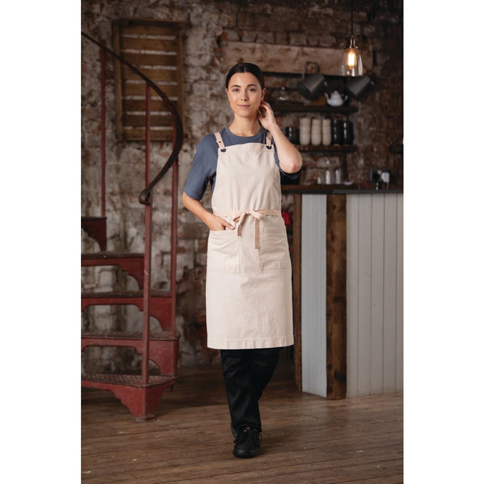 Southside Cotton canvas halterschort grijs