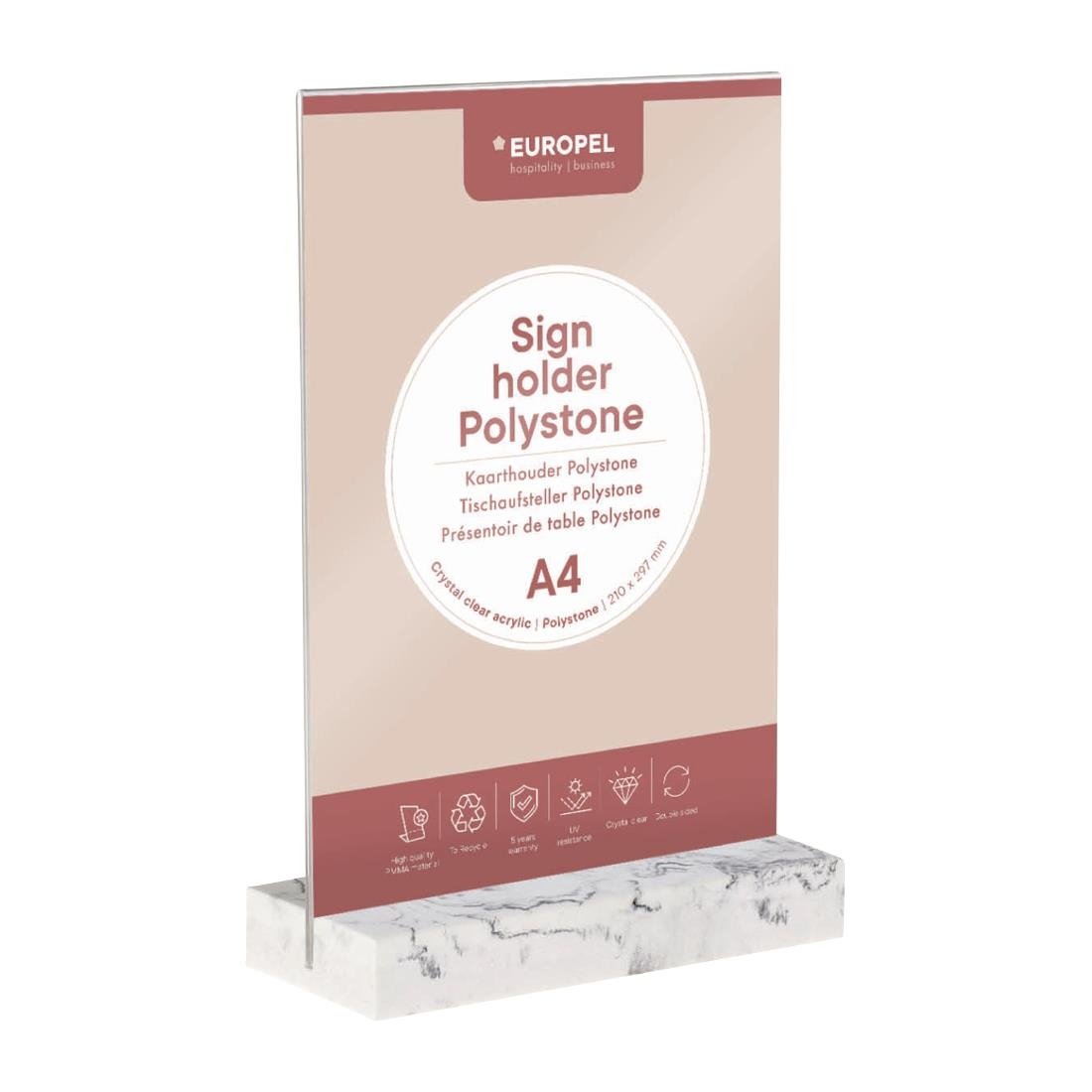 Europel Bordhouder A4 Polystone Wit