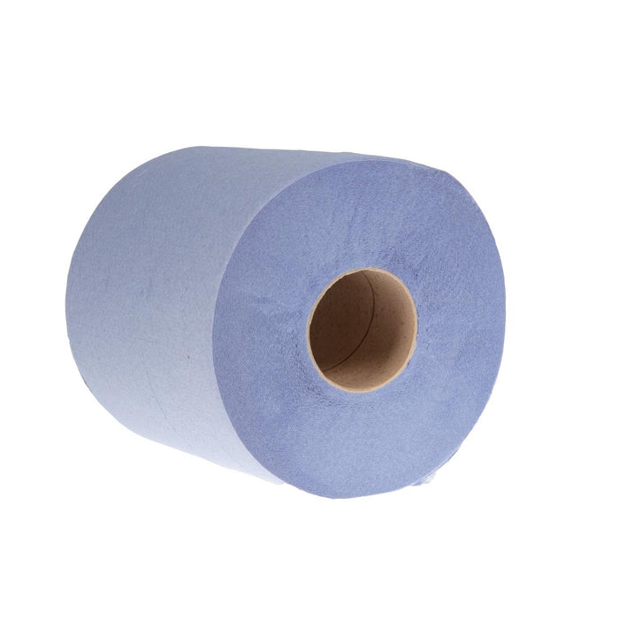 Jantex centrefeed 2-laags handdoekrollen blauw 120m (6 stuks)