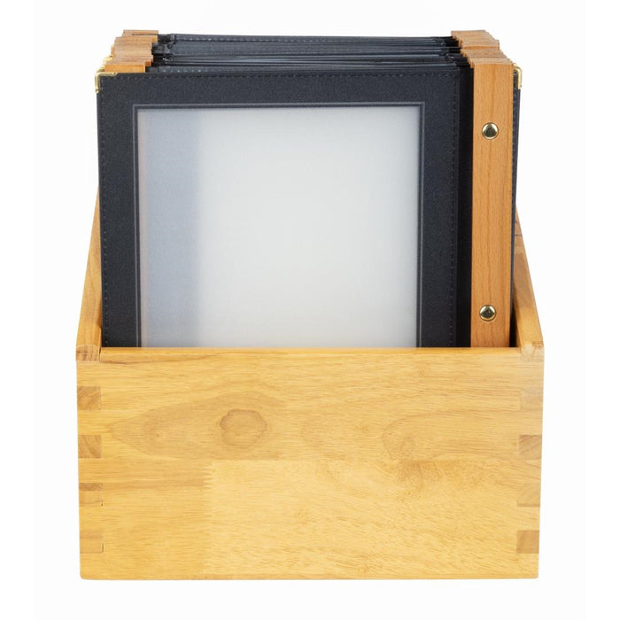 Securit menumappen set met houten box A4 zwart (20 stuks)