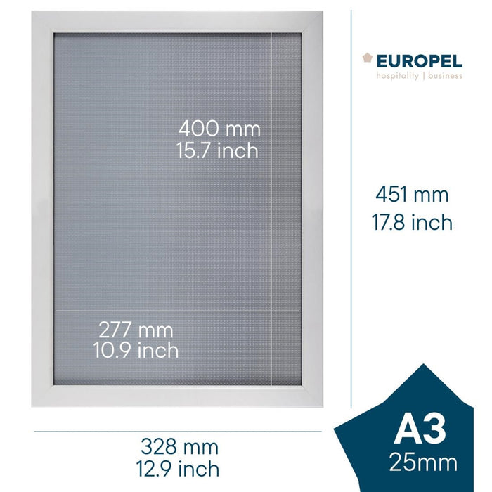 Europel Snap Frame A3 25mm Mat Wit
