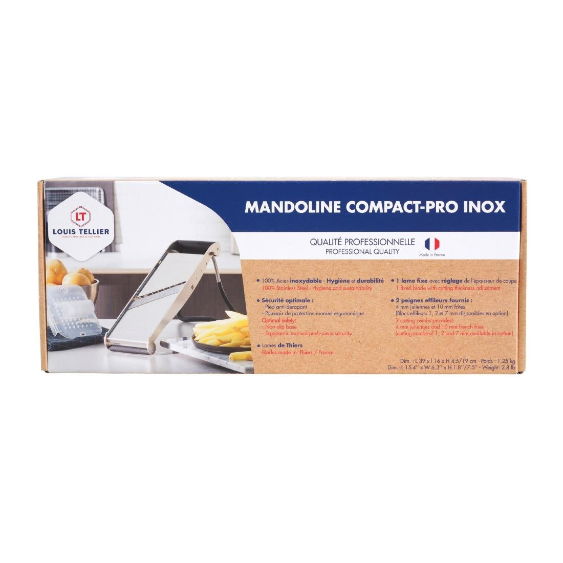 Louis Tellier Bron Compact Pro Roestvrij Staal Japanse Mandoline