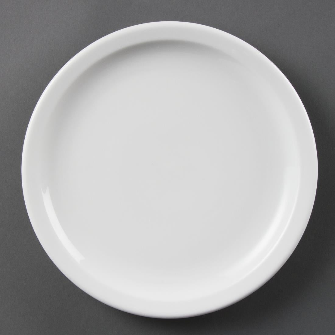 Olympia Whiteware borden met smalle rand 23cm (12 stuks)