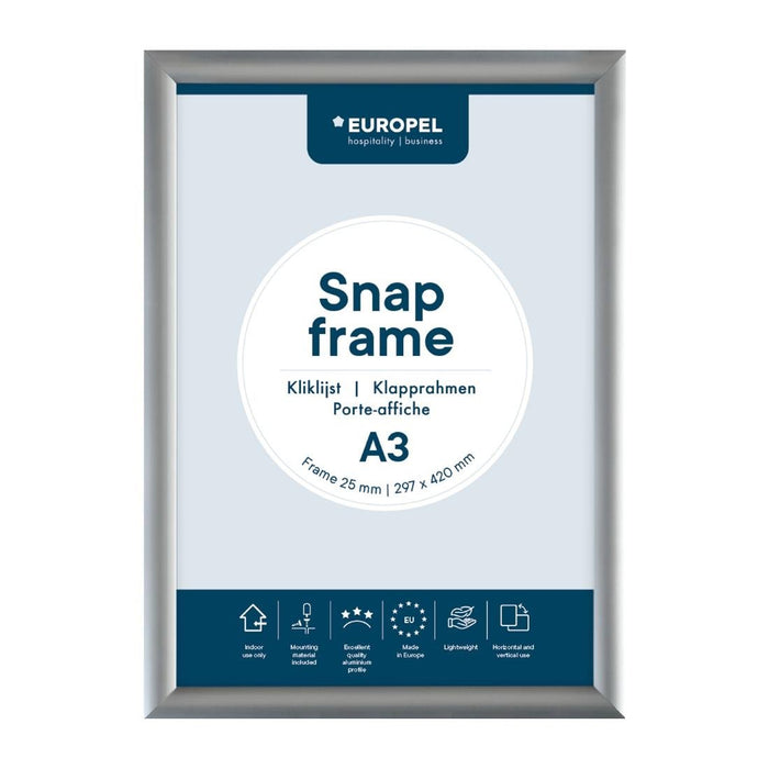 Europel Kliklijst A3 25mm Zilver