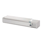 Polar G-serie opzetkoelvitrine met deksel 7x GN 1/4