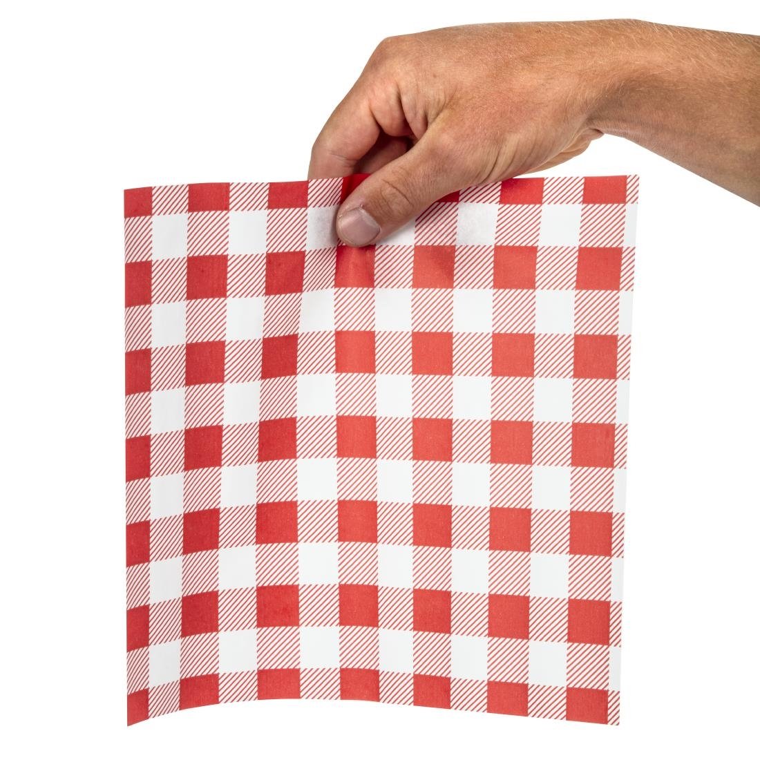 Rood Gingham vetvrij papier 25x25cm (200 stuks)
