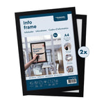 Europel Infokader / Zelfklevende Set Van 2 Stuks A4 Zwart