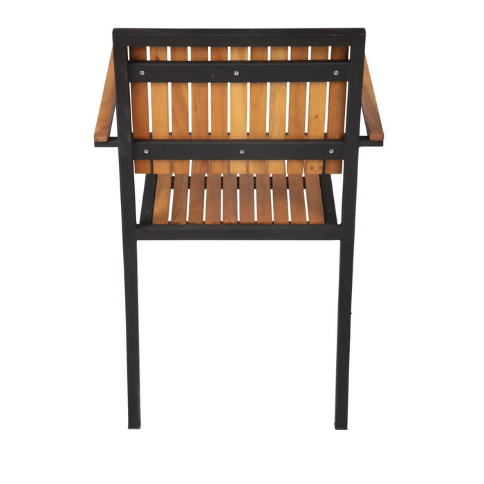 Bolero stalen en acaciahouten stoelen met armleuningen (4 stuks)