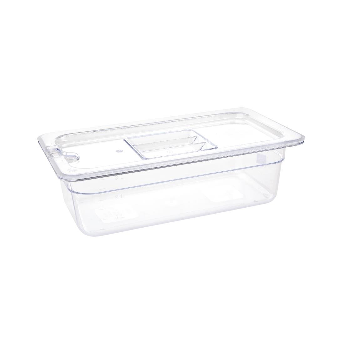 Vogue polycarbonaat 1/3 gastronorm container 100mm transparant