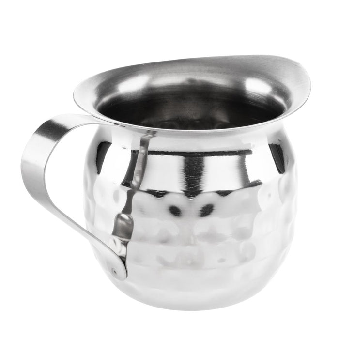 Olympia Mini Melkkannetje Roestvrij Staal Gehamerd 120ml (Verpakking Van 6)