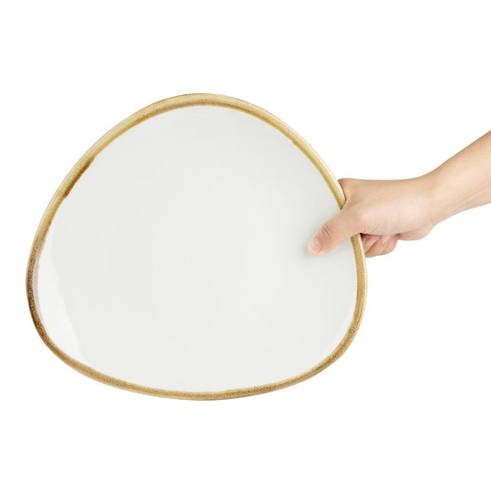 Olympia Kiln driehoekige borden krijtwit 280mm (4 stuks)