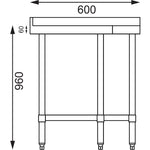 Vogue RVS werktafel hoekelement 60cm