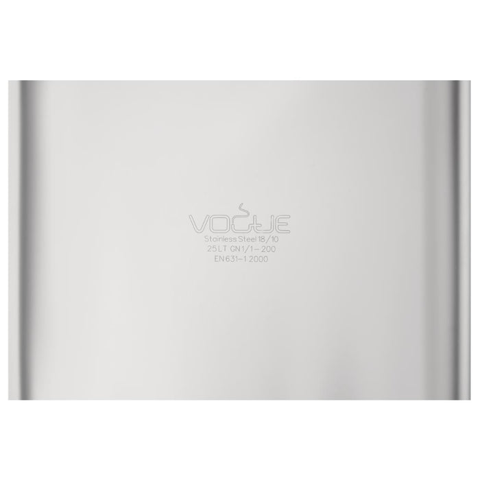 Vogue heavy-duty RVS GN 1/1 bak 200mm